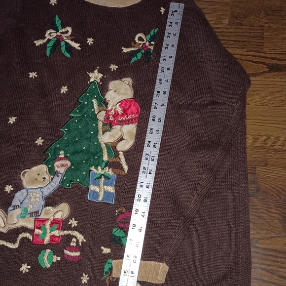 Womens Nutcracker Christmas Tree Teddy Bear Holly Holiday Sweater Size XL - Picture 4 of 9